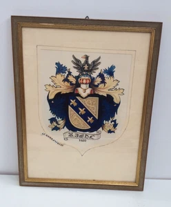 Alte Familienwappen RIEDL Handgemalt Heraldik Wappen - Bild 1 von 5