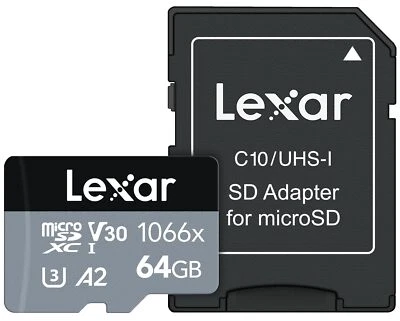 Lexar 64GB Professional 1066x microSD UHS I Card High Speed Action Camera Sto... - Image 1 of 4