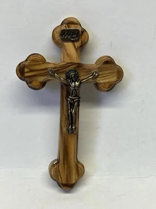 2003 Olivenholz Kreuz Jerusalem Bethlehem Heiliges Land Jesus für Wanddeko - Bild 1 von 3