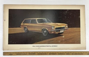 Vintage 1971 Chevrolet Vega Kammback Wagon 32” x 18” Chevy Dealer Showroom Sign - Picture 1 of 8