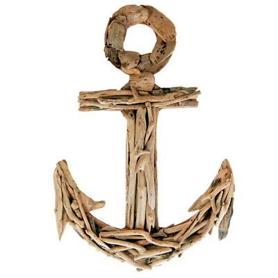 SEESTERN Treibholz Deko m.Anker( 60 cm )Motiv Wanddeko Driftwood Schild Holzdeko - Bild 1 von 4