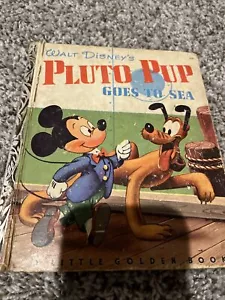 WALT DISNEY'S PLUTO PUP GOES TO SEA ~ 1952 Little Golden Book #D30 - Picture 1 of 6