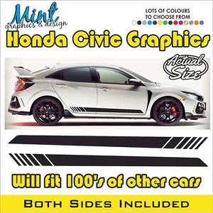 Calcomanías de vinilo deportivas laterales para Honda Civic tipo R pegatinas gráficos NO P&P 002 - Imagen 1 de 4