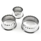 3 X Stainless Steel Crinkle Scone Pastry Quiche Dumpling Wrapper Cookie Cutters