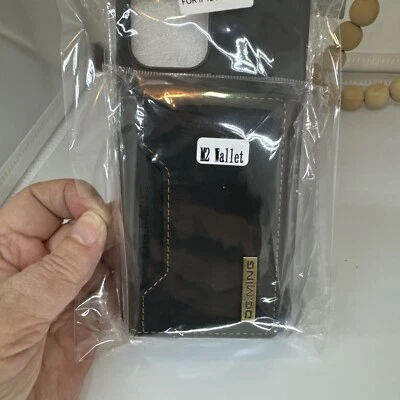 Funda tipo billetera de cuero para iPhone 12 Pro Max Plus cubierta de goma billetera magnética Atta Foto 1 de 4