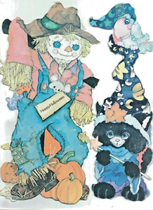 2 Halloween Cardboard Diecut Cutout Decorations ORIGINAL Made in USA - Picture 1 of 10