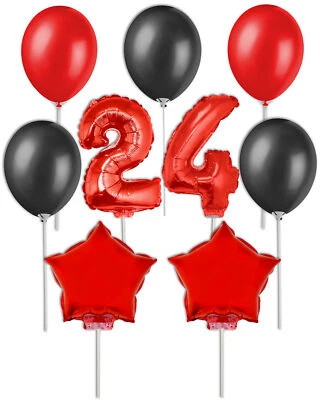 2024 Graduation Class Number & Star Shape Red Air-Fill Foil Balloon Decor Kit - Image 1 of 4