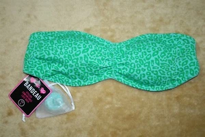 Green Animal Print Bandeau Lace Back 2 Sets Of Straps One Is Clear Size L - Bild 1 von 7
