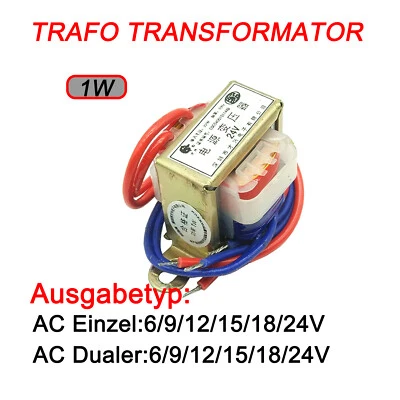 EI28 Trafo Transformator Netztrafo 1W DB-1VA Eingang 220V Einzel/Dualer Ausgang - Bild 1 von 4