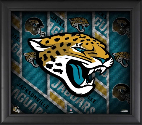 Jacksonville Jaguars Framed 15" x 17" Team Threads Collage Cover