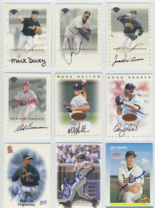 1996 Leaf Signature Series Auto Gold Mark Hutton Auto New York Yankees