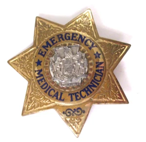 INSIGNIA ESTRELLA METAL EMT TÉCNICO MÉDICO DE EMERGENCIA ESTADO DE PA RARA de colección - Imagen 1 de 8