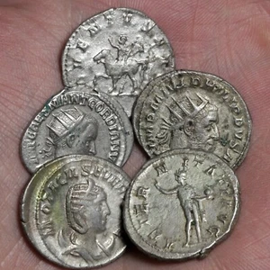 Authentic Double Denarius Silver Coin Ancient Roman Empire 240AD Antoninianus - Picture 1 of 14