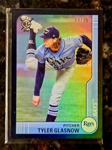 Topps Big League #124 Tyler Glasnow 2021 lámina negra 14/15 SSP - Imagen 1 de 3