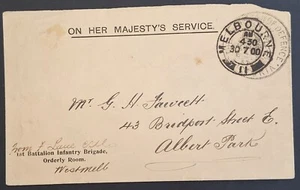 1900 Victoria OHMS Minister of Defence Frank Cover - 1st Battalion Infantry Brgd - Bild 1 von 2