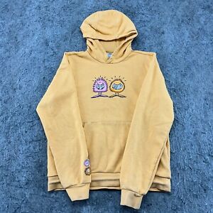Adidas Sweater Boys Large Yellow Kevin Lyons Graphic Print Pullover Hoodie