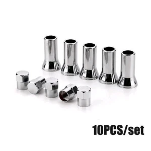 Cubiertas universales de vástago de válvula de rueda de neumático de coche TR414 tapas hexagonales cromadas con funda 20 piezas - Imagen 1 de 11