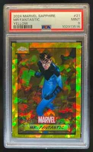 2024 Topps Chrome Marvel Sapphire Mr. Fantastic Yellow Refractor #59/75 PSA 9 - Picture 1 of 2