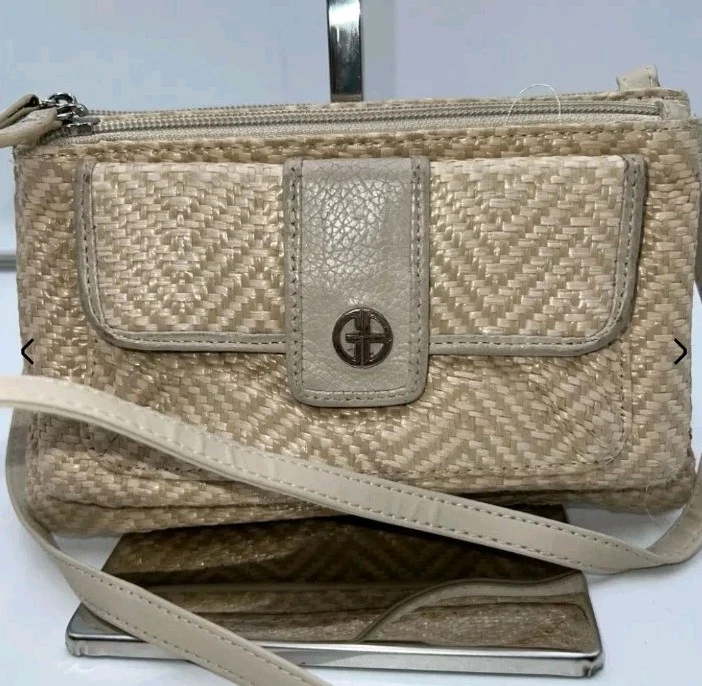 Giani Bernini Vintage Raffia and Leather Crossbody Bag - Image 1 of 4