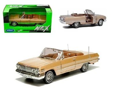 Welly 1963 Chevrolet Impala кабриолет масштаб 1:24 золото литая модель 22434G-7E - Изображение 1 из 4