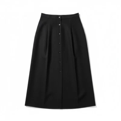 Talbots Maxi Skirt Women Size 6P Black Irish Linen Full Button Front Lined - Image 1 of 4