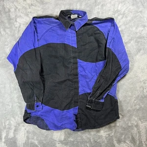 Camisa De Colección Años 80 Montañas Rocosas Abstracta Bloques de Color Artística Western Manga Larga L - Imagen 1 de 12