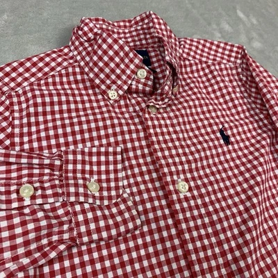 Polo Ralph Lauren Shirt Boys 2/2T Red Gingham Check Button Down Pony Logo Preppy - Image 1 of 4
