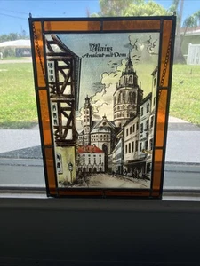 Bernhardt Leaded Glass Decorative Hanging Ansicht mit Dom  - Picture 1 of 7