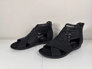 Sandalias Natural Reflections para mujer 9 negras imitación cuero confort cuña pequeña. - Imagen 1 de 6