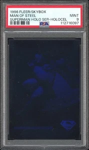 1996 Vintage FLEER Man of Steel Superman Holocel Transparent Card, PSA Mint 9. - Picture 1 of 6
