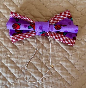 Vermont Teddy Bear Co Bow ONLY For Apron Purple Red Roses - Picture 1 of 2