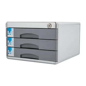 File Box Storage Filing Desk Organizer Locking File Cabinet 3 Drawers for Office - Picture 1 of 20