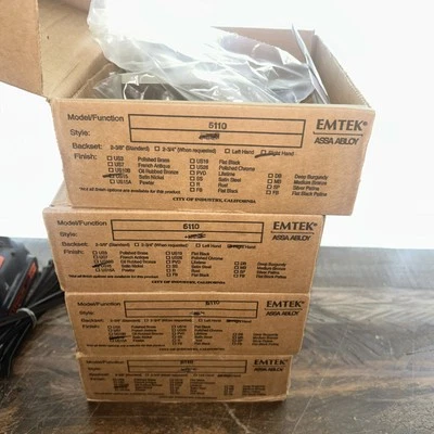 Emtek 5110-US15 right Hand Passage Lever Square Rosette Nickel lot of 2 - Image 1 of 4