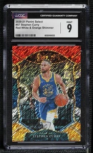 2020-21 Select Concourse Red White Orange Shimmer Prizm Stephen Curry CGC 9 Mint - Picture 1 of 3