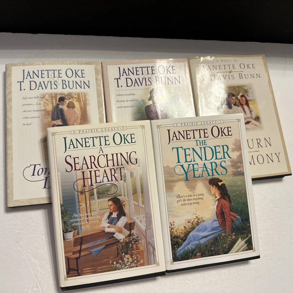 Lot Of 5 Janette Oke Christian Romance Novels Prairie  Frontier Life HCDJ Foto 1 de 4