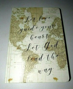 SARA ZIEVE MILLER OLD WORLD MAP "LET LOVE GUIDE YOUR HEART" HARDCOVER JOURNAL - Picture 1 of 5