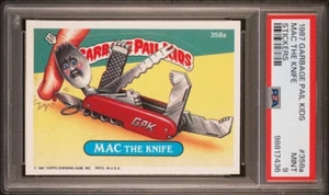 1987 GARBAGE PAIL KIDS STICKERS #358a MAC THE KNIFE STICKERS PSA - Picture 1 of 2