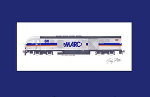 MARC  Siemens Charger #80 11"x17" Matted Print Andy Fletcher signed - Picture 1 of 1