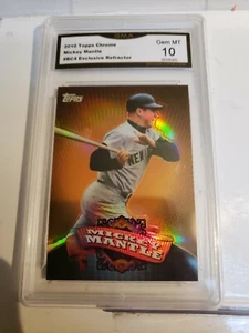 2010 Topps Chrome MICKEY MANTLE  BC-4 REFRACTOR GMA 10, NO RESERVE - Picture 1 of 2
