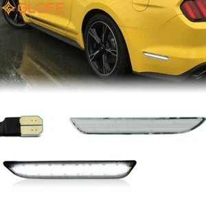 Clear White LED Rear Side Marker Signal Lamps Lights For 2015-2020 Ford Mustang - Picture 1 of 8