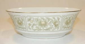 Sango China Savannah Dish Serving Bowl Oval 9" Bowl Server Japan Floral Gold Rim - Picture 1 of 3