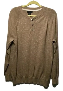 ART OF RHETORIC Mens Brown Heather Henley L/Sleeve Sweater 100% Cotton GUC - Bild 1 von 4