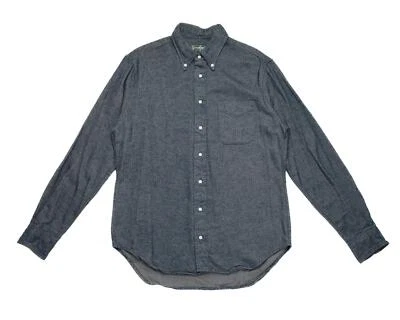 Gitman Vintage $250 Navy Blue Heavy Herringbone Soft Brushed Flannel Shirt M - Image 1 of 4
