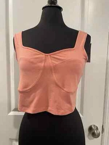NWT Wild Fable Bustier Tank Top Womens Wireless Stretch Coral Pink - Picture 1 of 7