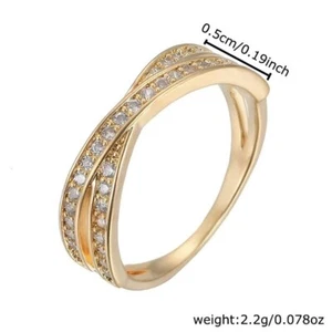 Fashion Simulated Diamond Ring Rhinestone Rings Engagement Jewelry Women Gift Au - Picture 1 of 10