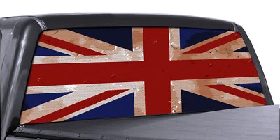 FGD Truck Rear Window Decal Full Color British Flag Vinyl Wrap - Image 1 of 3
