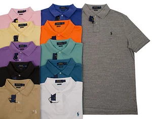 POLO RALPH LAUREN CLASSIC FIT MEN'S MESH SHIRTS PONY LOGO GRAY BEIGE BLUE PURPLE - Picture 1 of 17