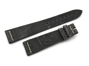 Bracelet en Cuir Mohawk Gris Foncé 20/16mm Casual Qualité Fabriqué Italie New - Imagen 1 de 4
