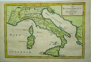 Mapa antiguo de la antigua Italia de Herman Moll 1705 - Imagen 1 de 3