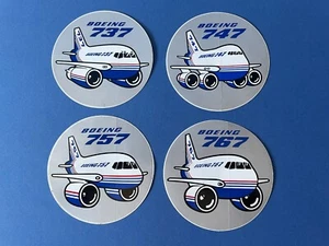 Lot of 4 Boeing stickers: Boeing 737, Boeing 747, Boeing 757 and Boeing 767 - Picture 1 of 7